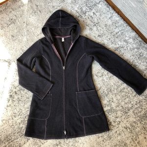 Lucy Long Full Zip Hooded Sweater Sz L